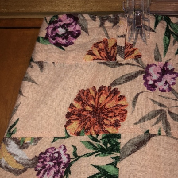 Athena Marie linen blend a-line floral skirt - Picture 2 of 7